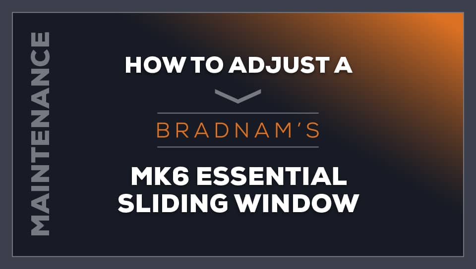 How To Adjust a MK6 Sliding Window