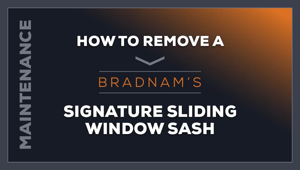 How To Remove a Signature Sliding Window Sash