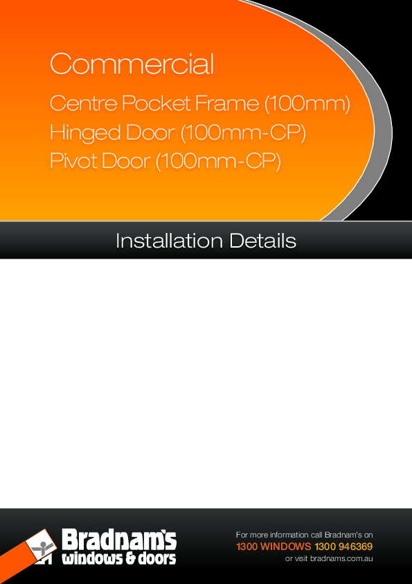 100mm Commercial Centre Pocket/Hinged/Pivot Door